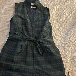 Vineyard Vines Vineyard Blackwatch Romper Size 16 Plaid black and green
